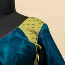 Olive & Teal Mashru Blouse with Tikki Work & Blanket Stitch | Craftroots