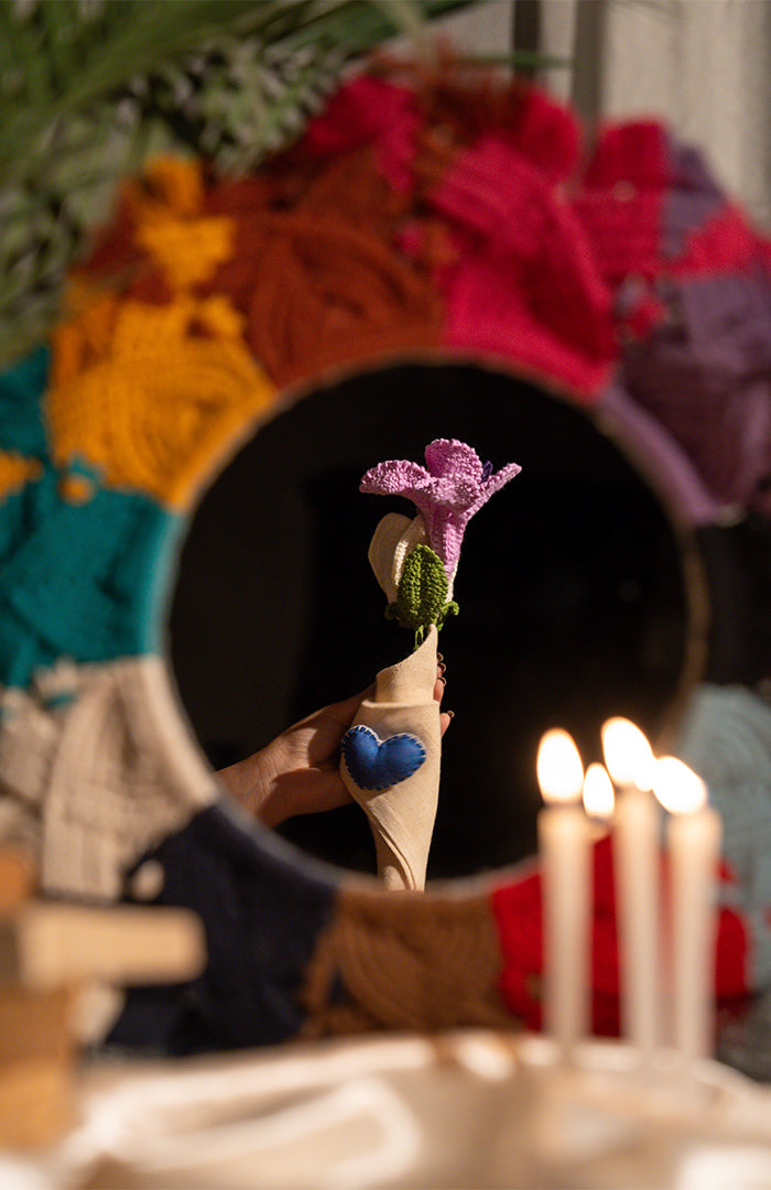 White and Lavender Crochet Bouquet