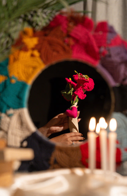 Multicolour Crochet Blossoms Bouquet