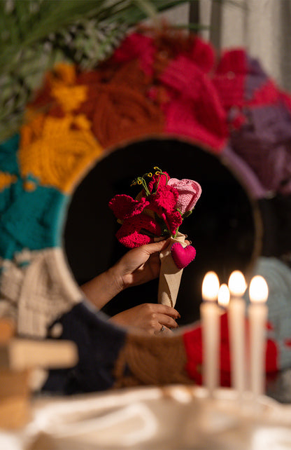 Everlasting Handmade Crochet Roses Bouquet