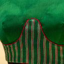 Green Mashru Blouse with Kutchi Embroidery | Craftroots
