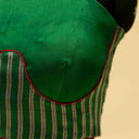 Green Mashru Blouse with Kutchi Embroidery | Craftroots