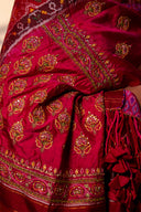Handwoven and Hand-Embroidered Elegant Pink Dupatta