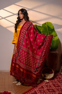 Handwoven and Hand-Embroidered Elegant Pink Dupatta