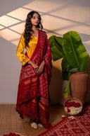 Handwoven and Hand-Embroidered Elegant Pink Dupatta