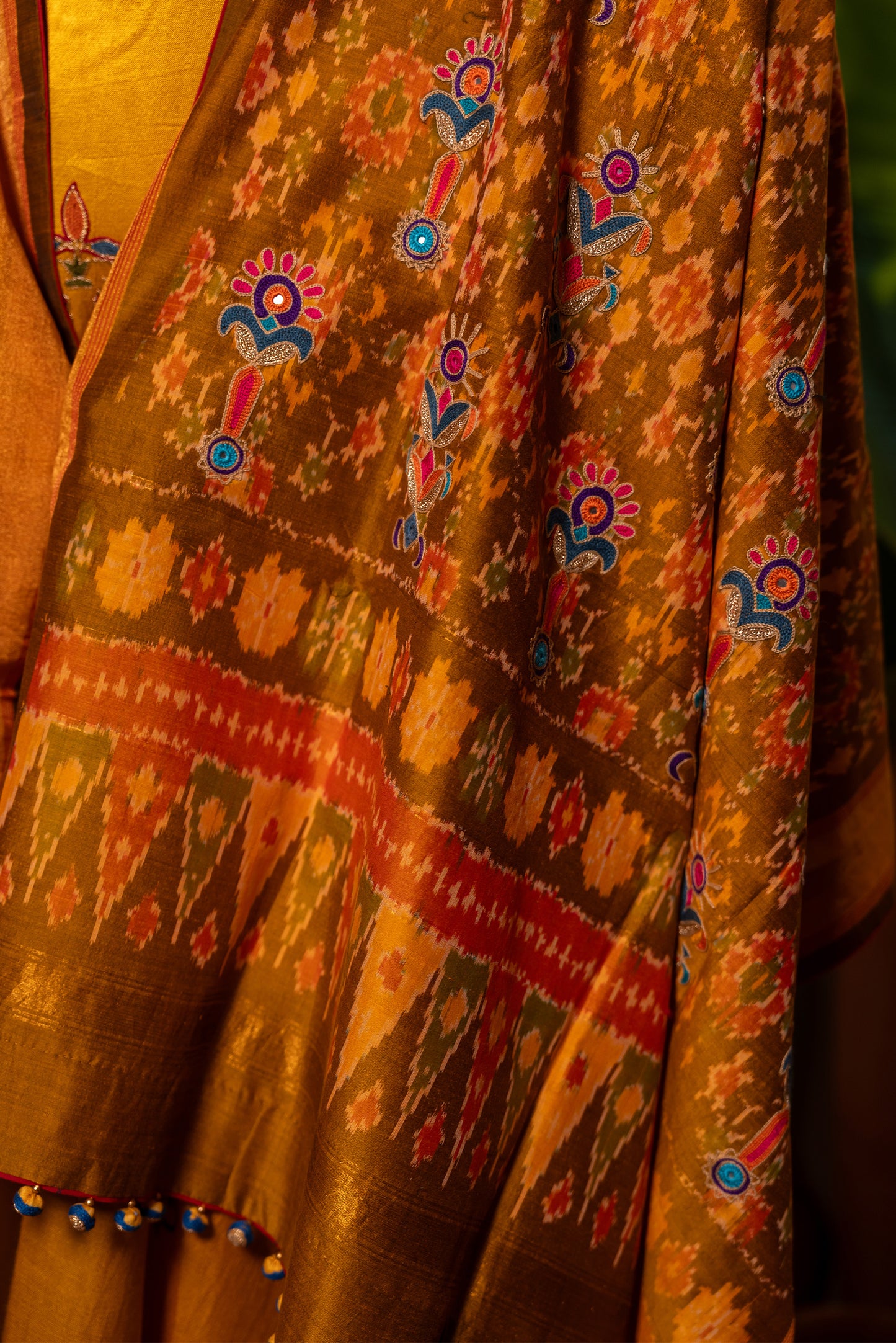 Mustard Patola Silk Dupatta – Lightweight Elegance, Heritage Artistry