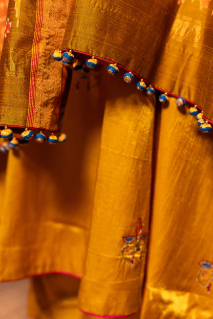 Mustard Patola Silk Dupatta – Lightweight Elegance, Heritage Artistry