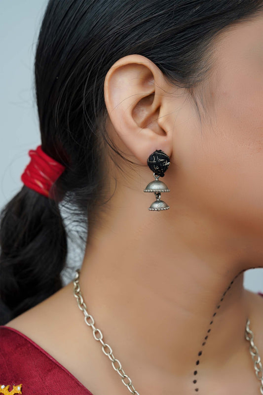 Black Thread Ball Jhumka