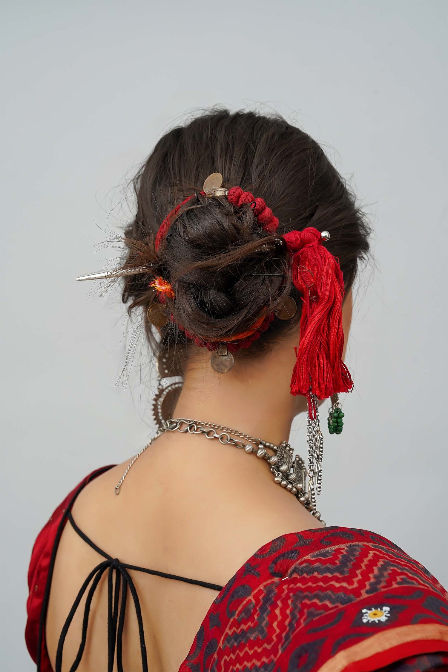 Red Tassels Hair Stick