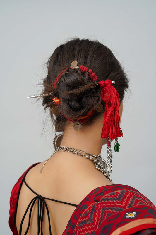 Red Tassels Hair Stick