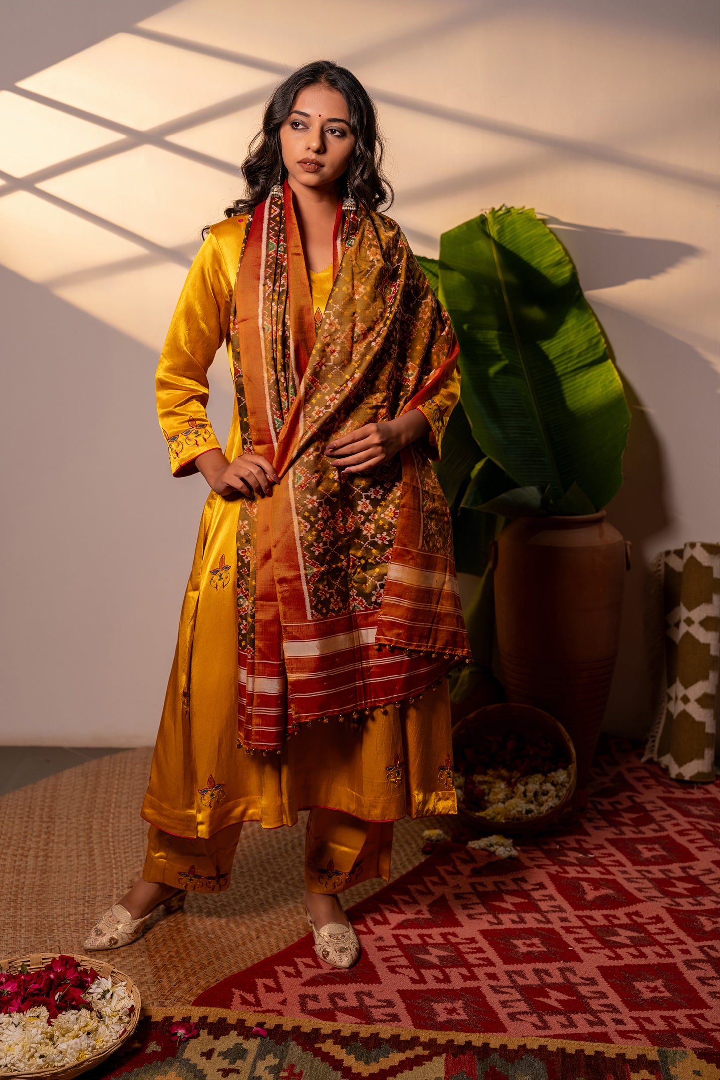 Gorgeous Handwoven Rust Silk Stole