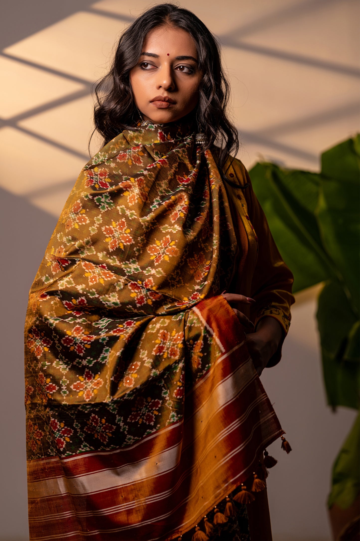Gorgeous Handwoven Rust Silk Stole