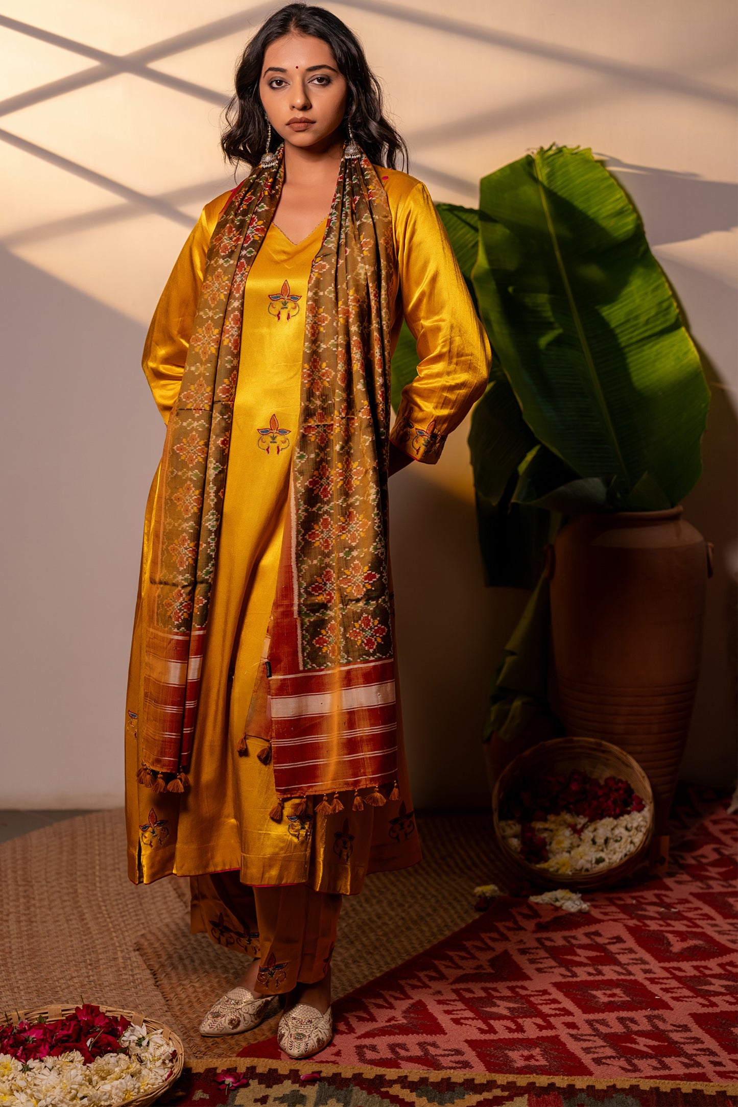 Gorgeous Handwoven Rust Silk Stole