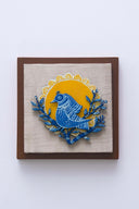 3D Raj Mayur 7x7 Madhubani Handpainted Decorative Wall Frame
