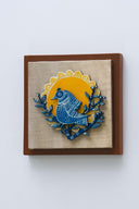 3D Raj Mayur 7x7 Madhubani Handpainted Decorative Wall Frame
