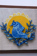 3D Raj Mayur 7x7 Madhubani Handpainted Decorative Wall Frame
