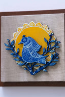 3D Raj Mayur 7x7 Madhubani Handpainted Decorative Wall Frame
