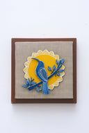3D Surya Pakshi 7x7 Madhubani Handpainted Decorative Wall Frame
