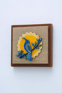 3D Surya Pakshi 7x7 Madhubani Handpainted Decorative Wall Frame
