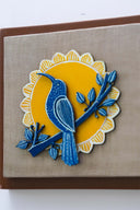 3D Surya Pakshi 7x7 Madhubani Handpainted Decorative Wall Frame
