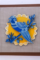3D Mithila Mayur 7x7 Madhubani Handpainted Decorative Wall Frame
