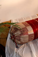 Terracotta Ajrak Mirror Heritage Bolster Cover