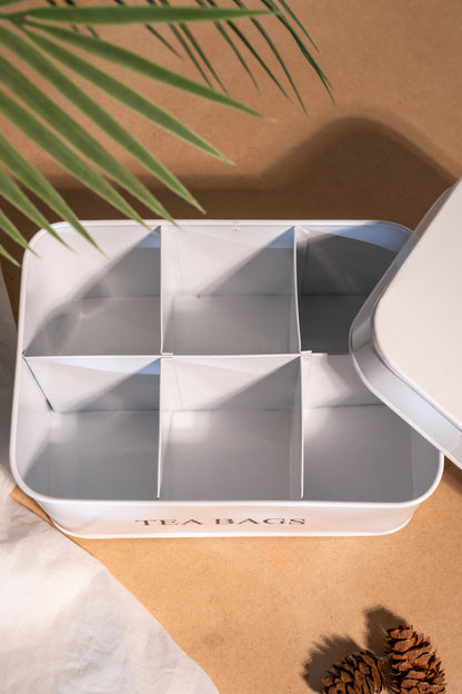 White Aluminium Casted Tea Bags Box
