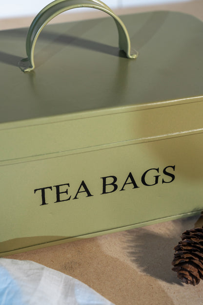 Olive Green Aluminium Casted Tea Bags Box