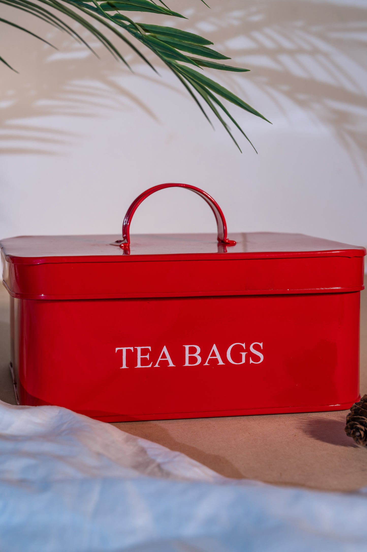 Red Aluminium Casted Tea Bags Box