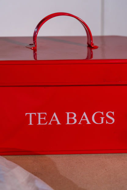 Red Aluminium Casted Tea Bags Box