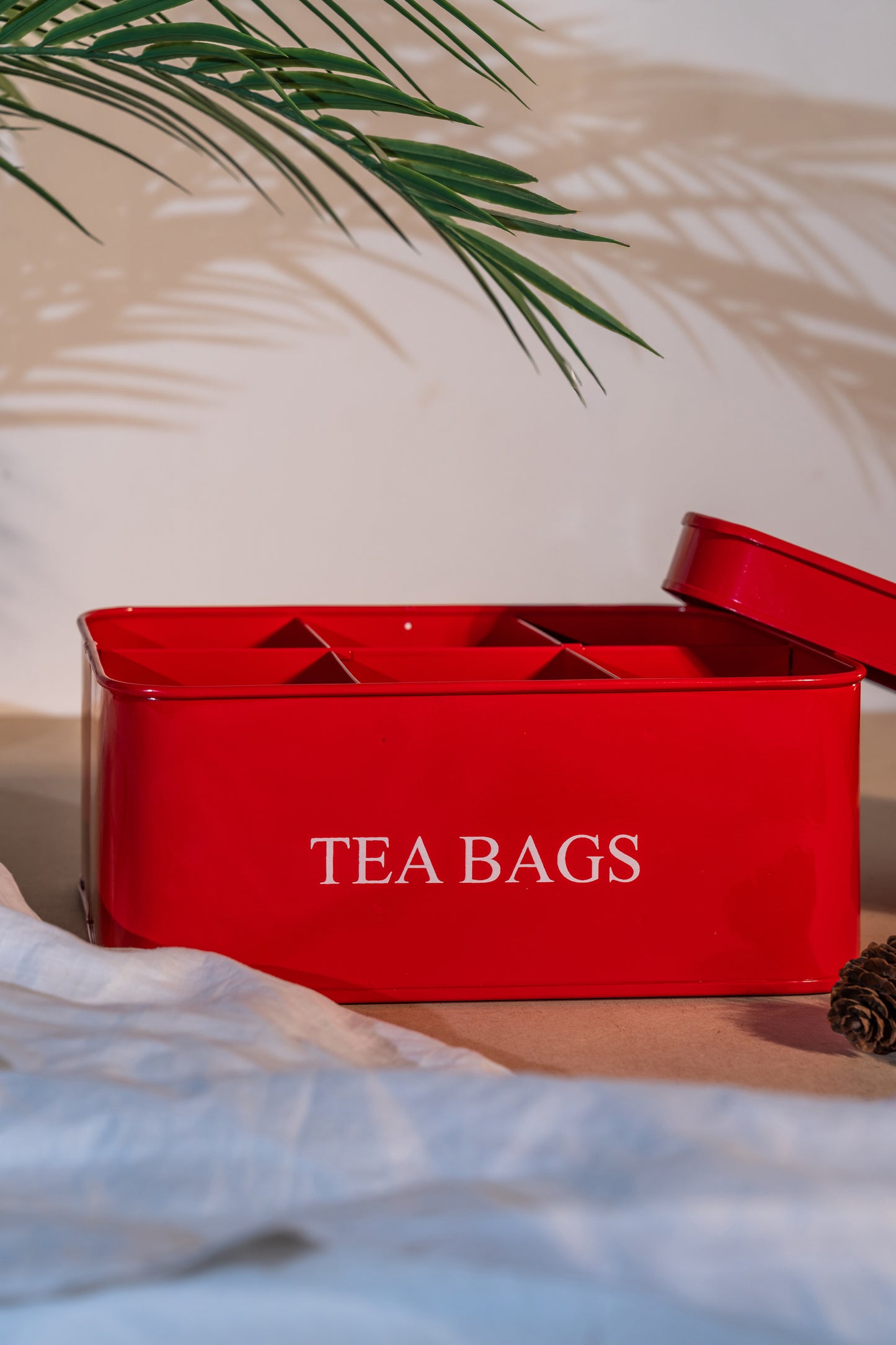 Red Aluminium Casted Tea Bags Box