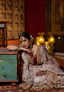 Ivory White Bandhani Saree with Intricate Aari Work
