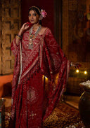 Crimson Red Chanderi Bandhani Saree | Craftroots
