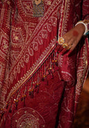 Crimson Red Chanderi Bandhani Saree | Craftroots