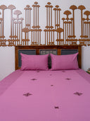 Pink Aari Block Print Bedsheet Set