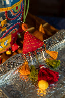 Blue handcrafted ethnic potli bag for weddings and festivals