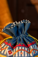 Craftroots Shamiyana blue handmade potli bag