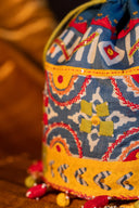 Craftroots Shamiyana blue handmade potli bag