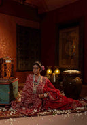 Crimson Red Chanderi Bandhani Saree | Craftroots