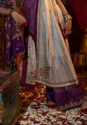Purple Tussar Silk Bandhani Saree with Sadu Bharat Zardosi & Tassels