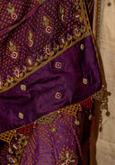 Purple Tussar Silk Bandhani Saree with Sadu Bharat Zardosi & Tassels