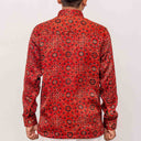 Red Modal Ajrakh Men's Full Sleeve Shirt | Craftroots