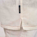 White Khadi Cotton Men's Full Sleeve Shirt with Faat Work | Craftroots
