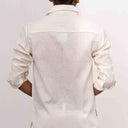Men's White Khadi Cotton Full Sleeve Shirt with Faat Work | Craftroots