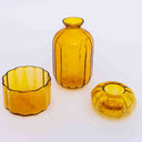 Amber Glass Table Decor Set – Vase, T-Light & Bowl | Craftroots