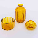 Amber Glass Table Decor Set – Vase, T-Light & Bowl | Craftroots