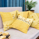Yellow & Ivory Floral Cushion Set of 4 | Craftroots