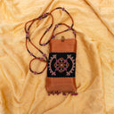 Brown Rabari Butta Mobile Pouch | Handcrafted Rabari Work