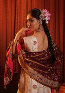 Royal Purple Mulberry Silk Gharchola Saree with Hand Aari Work
