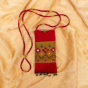 Red Wave Rabari Mobile Pouch | Handcrafted Rabari Work